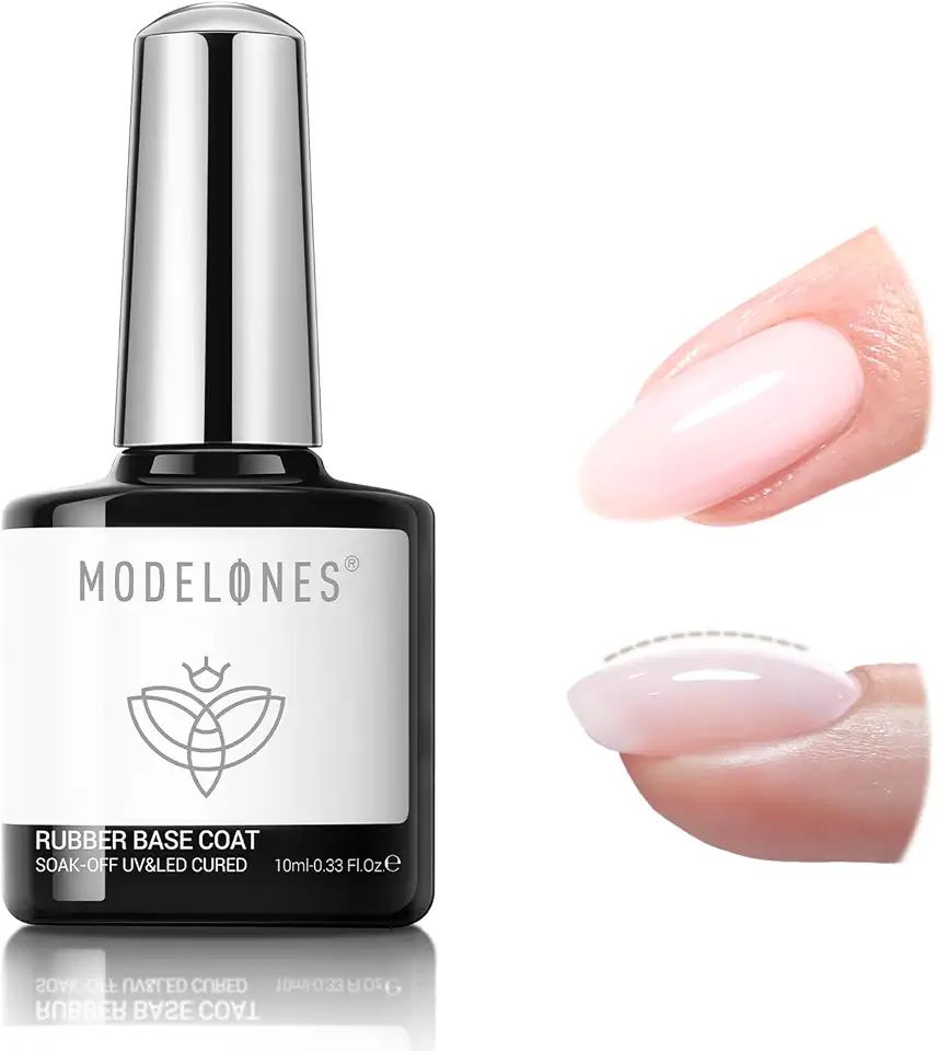 modelones Gel De Construção Para Unhas, Jelly Pink 6 Em 1, Base De Borracha Nude, Fortalece O Ápice, Constrói A Extensão, Protege De Longa Duração, Remove Uv, Gel De Base Colorido Para Manicure Par