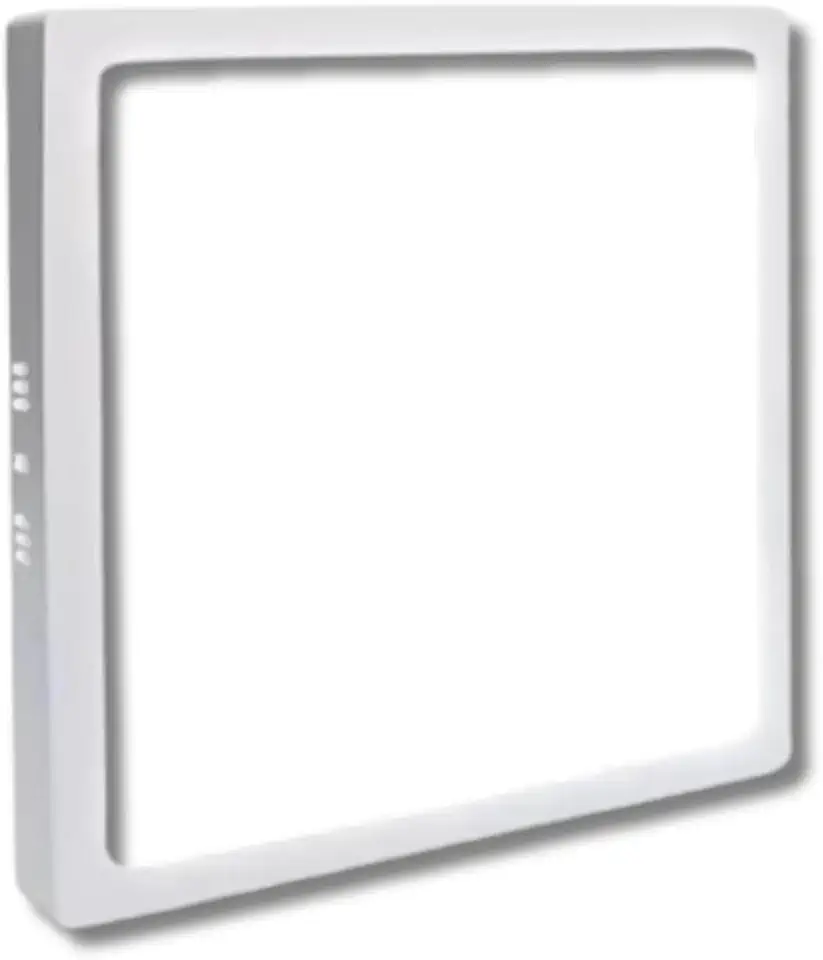 Luminaria Painel Led Plafon de Sobrepor Quadrada 25w Luz Branco Quente 3000k Slim Borda Fina 28x28cm Iluminação Casa