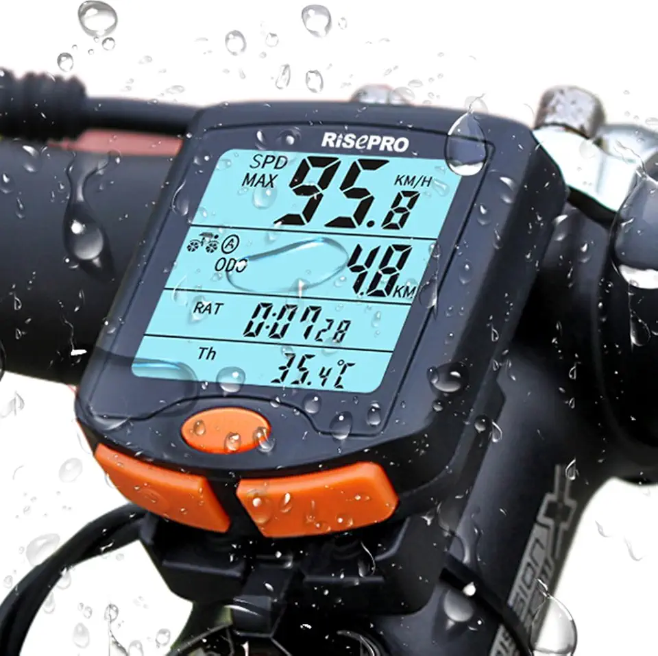 Computador para bicicleta, velocímetro sem fio RISEPRO® para bicicleta, odômetro de bicicleta, multifuncional, impermeável, 4 linhas com retroiluminação YT-813