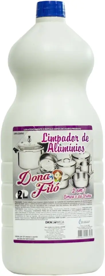 Dona Filó Limpa Alumínio, 2 Litros, Remove Manchas e Brilho Intenso, para Panelas e Utensílios