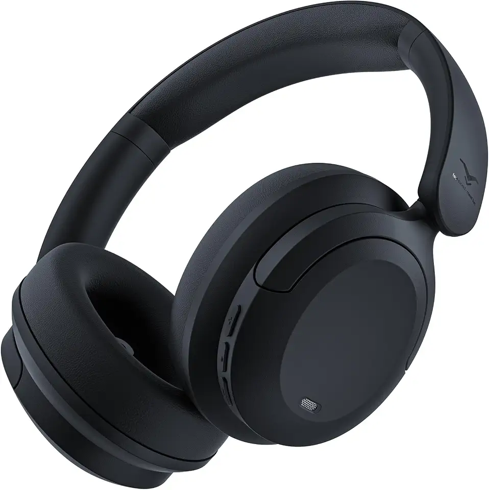 Fone de Ouvido Bluetooth Over Ear Hero Max, Cancelamento de Ruído Ativo Headphone Bluetooth 6.0 Sem Fio com Mic, Power Bass, Baixa Latência, Conexão Multiponto, 60H Reprodução para Academia e Jogos