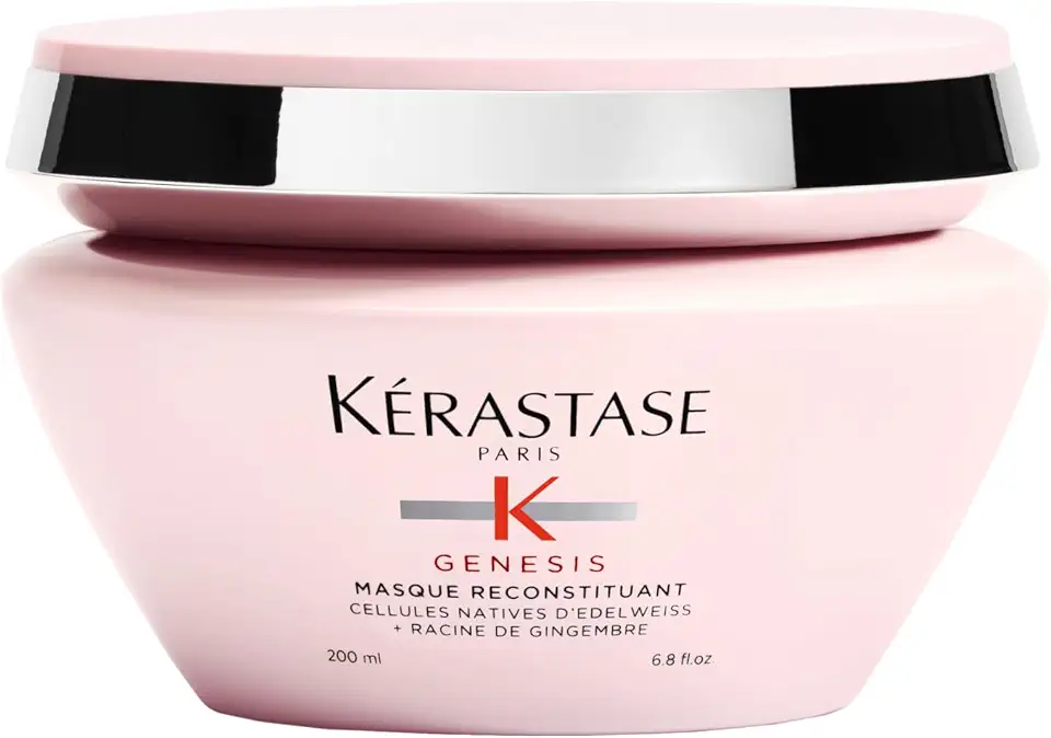 Kérastase Genesis Masque Reconstituant, Máscara Antiqueda, Cabelos Grossos e Enfraquecidos, Prevenção da Queda, Flor de Edelweiss e Raiz de Gengibre, 200ml