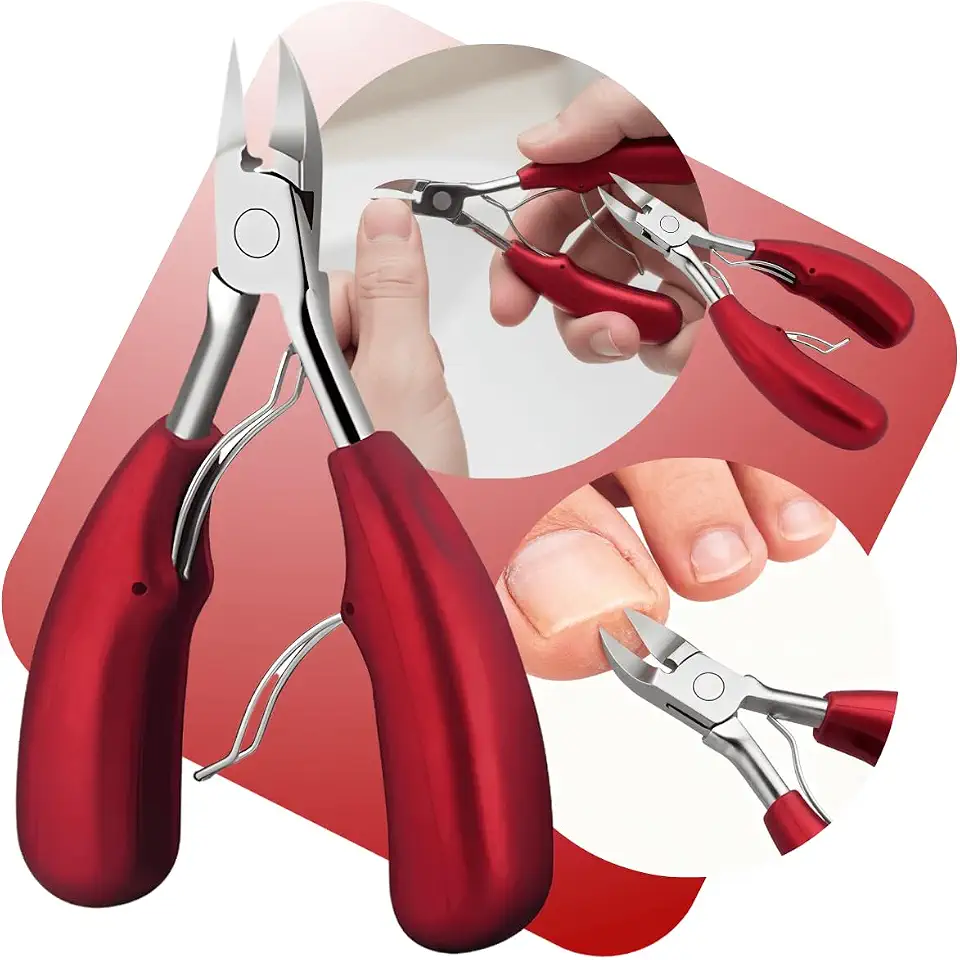 Alicate Corta Unhas Grossas Encravadas Desencravador de Unha Pé Mão Dedão Aço Inox Profissional Canto De Unha Manicure Pedicure Podologia Desencravar Dedão Mãos Pés Podologo lâmina de aço inoxidável ELETROSTOCK SHOP
