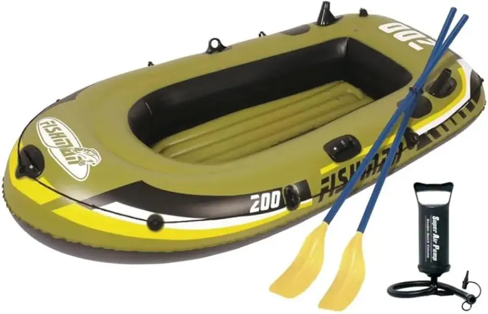 Bote Inflável Fishman 200, Kit com Remos e Bomba de Ar