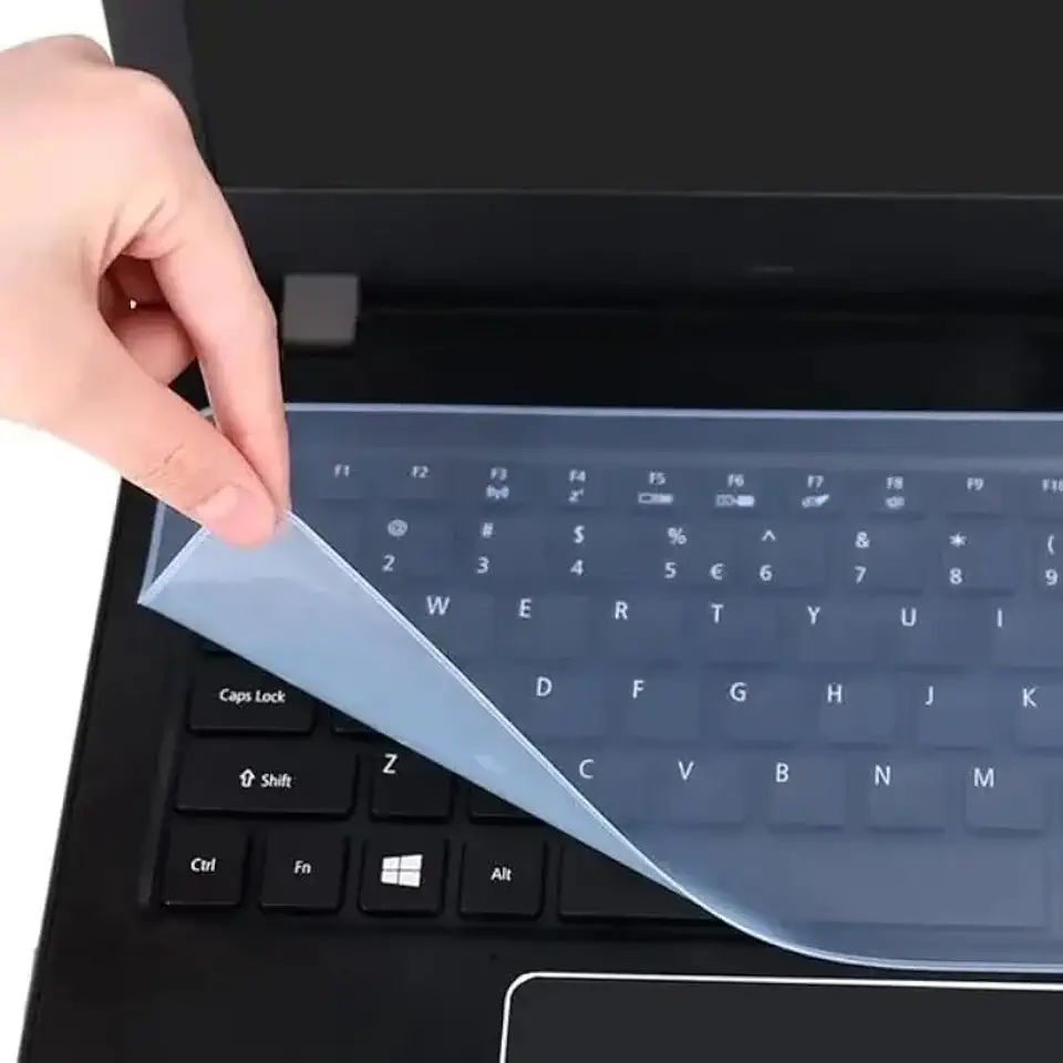 Película de teclado transparente de silicone à prova de poeira de 15,6 polegadas para laptop, notebook, MacBook, capa protetora de teclado transparente à prova d'água