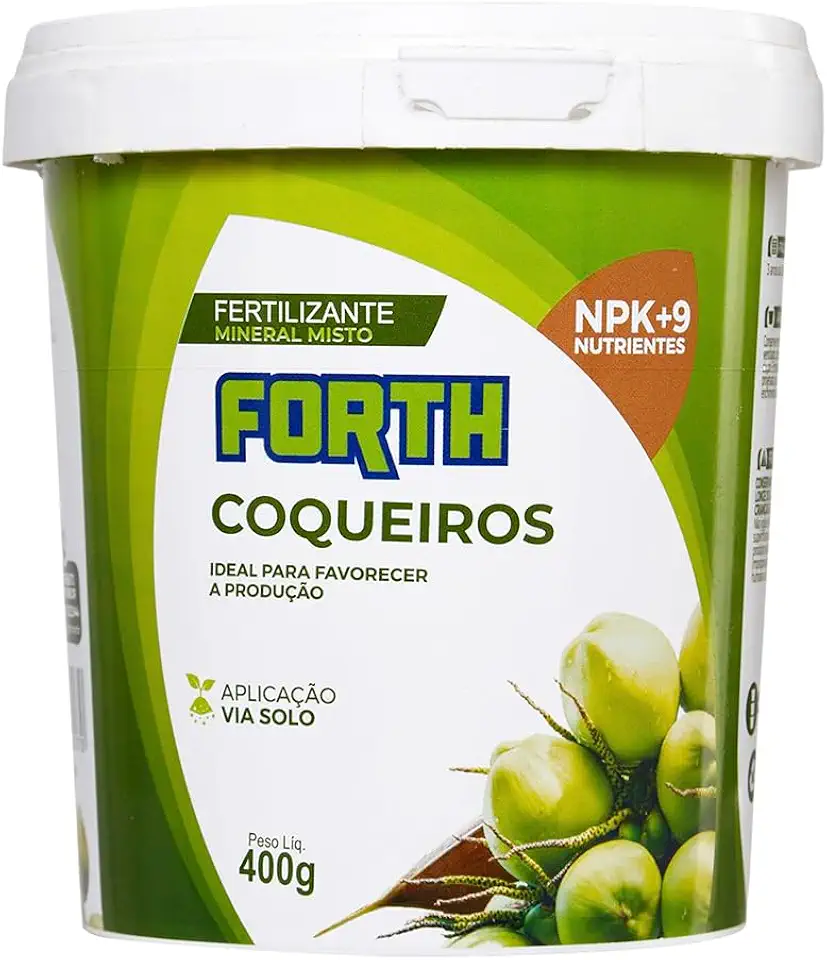 Forth Coqueiros, Adubo Floral, Floração, Fertilizante, Micronutrientes, NPK, Nutrição Balanceada, Balde, 400g