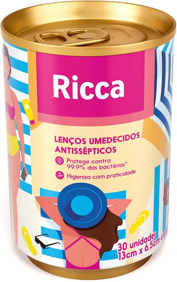 Ricca Lenços Umedecidos Antissépticos 30 unidades