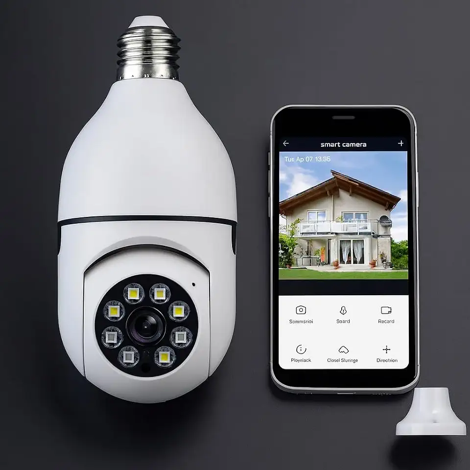 Câmera Segurança IP Lâmpada WiFi Full HD 1080p com Visão Noturna Infravermelho 1080P, Yoosee, Bivolt, Detecção de Movimento, Áudio Bidirecional, Prova D'água Giratória