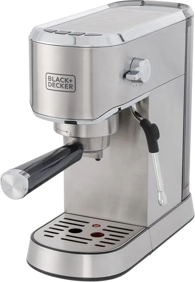 BLACK+DECKER Cafeteira Expresso e Cápsulas, com Jarra Inox, 2 Cafés Simultâneos, CEA1200G, 110V