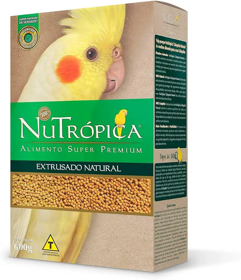 Ração Para Calopsita Extrusado Natural 600g Nutrópica