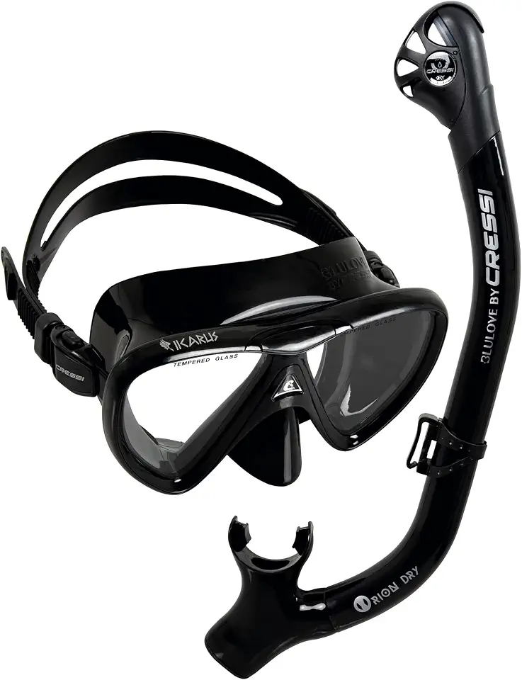 Kit de Mergulho Máscara+Respirador Cressi Ikarus Semi Dry
