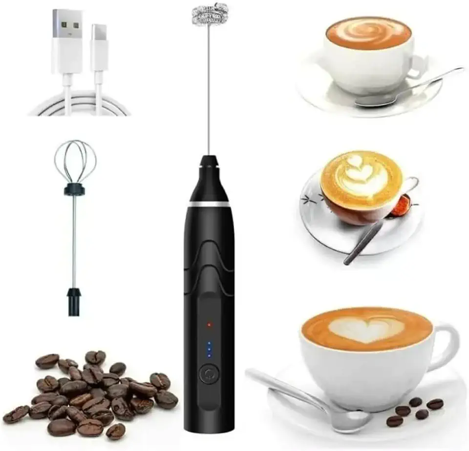 Mixer Misturador Elétrico Portátil Alta Potência Ideal para Cozinhar Misturar Bebidas Batedor de Ovos Processador Elétrico Recarregável Multiuso Sem Fio Carregamento USB Premium Hytalux
