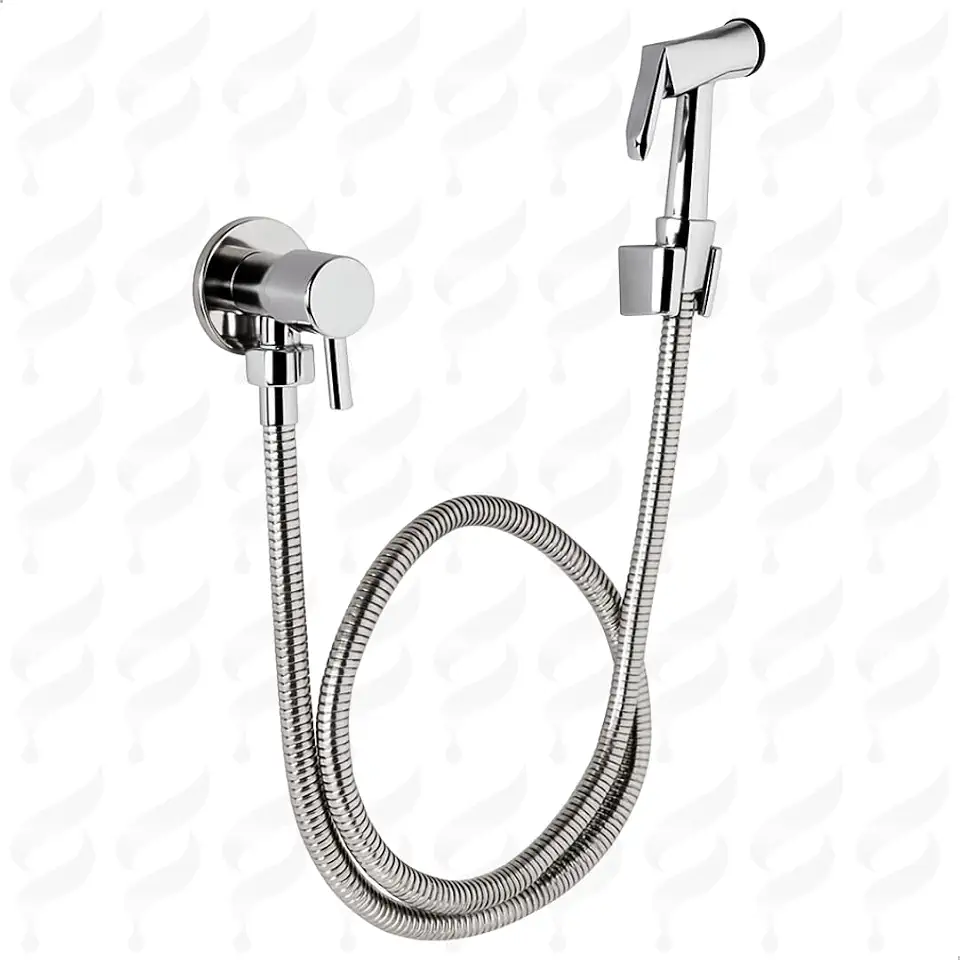 Ducha Higiênica Redonda Inox Banheiro Chuveirinho Higienico Aço Cromado SOFTINOX — Mangueira 1,20m e Registro 1/4 de Volta, Duchinha Dicha Sanitária com Mangueira, Gatilho e Registro Completa