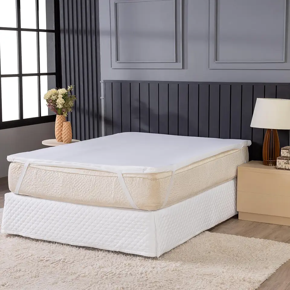 Pillow Top Casal 1,90 x 1,40 m Espuma D28 | Protetor de Colchão Extra Conforto | Capa Removível Lavável | Maciez e Suporte Durável para Colchões