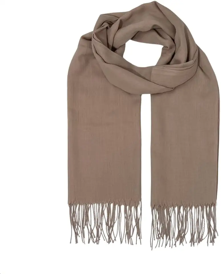 Cachecol Echarpe Feminina Lisa com Franja 170x65cm Toque Macio, Ideal para Outono Inverno e Meia Estação