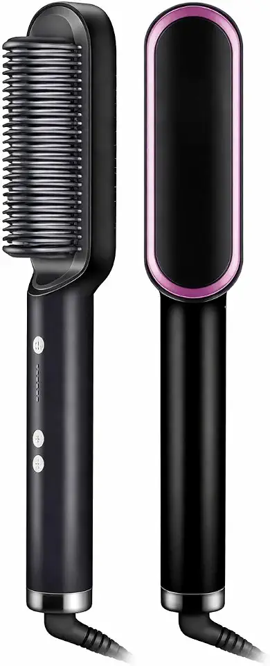 Escova Alisadora Anion Hair 3 em 1 Bivolt com Íons – Alisa, Seca e Reduz Frizz em Minutos | Para Todos os Tipos de Cabelo