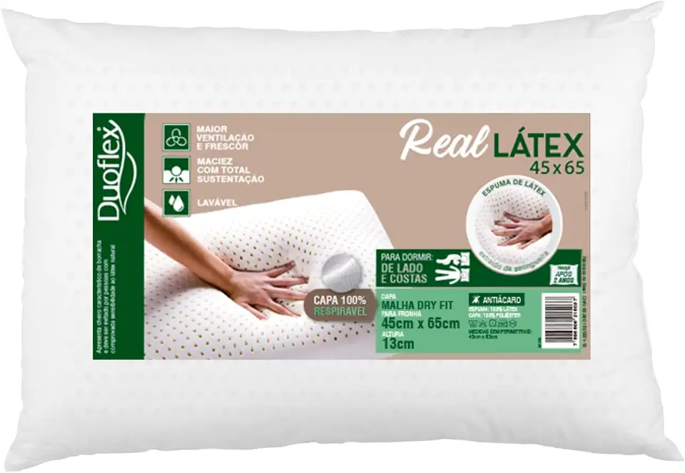 Travesseiro Real Látex 13cm 45x65 - Duoflex