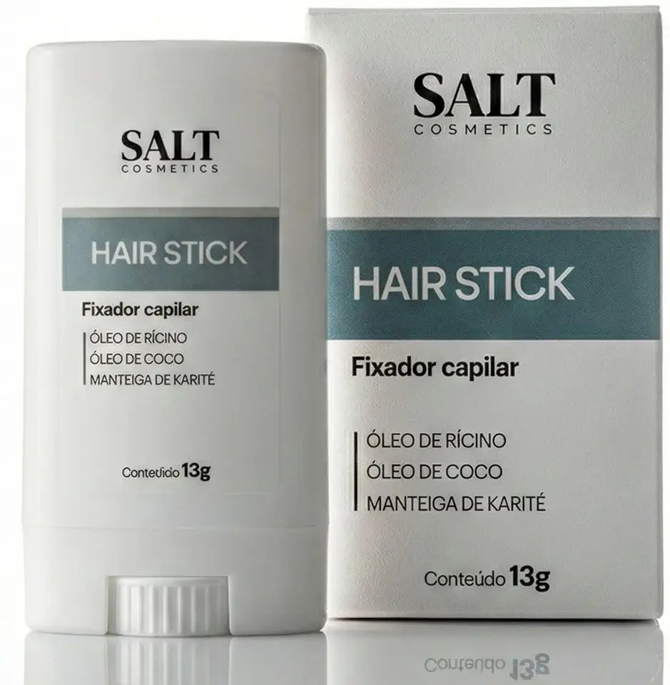 Cera em Bastão Fixadora 13g – Hair Stick – Com Óleo de Rícino, Coco e Manteiga de Karité para Hidratação Profunda – Domina Frizz e Baby Hairs – Efeito Sleek Bun, Sem Resíduos e Não Oleoso – Salt Cosmetics