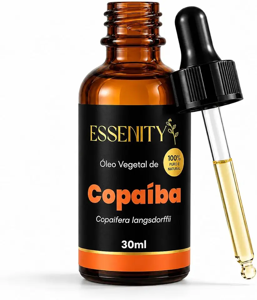 Óleo Vegetal de Copaíba, 100% Puro, Natural & Prensado a Frio – Anti‑inflamatório, Cicatrizante, Pele, Cabelo e Unhas 30 ml – ESSENITY