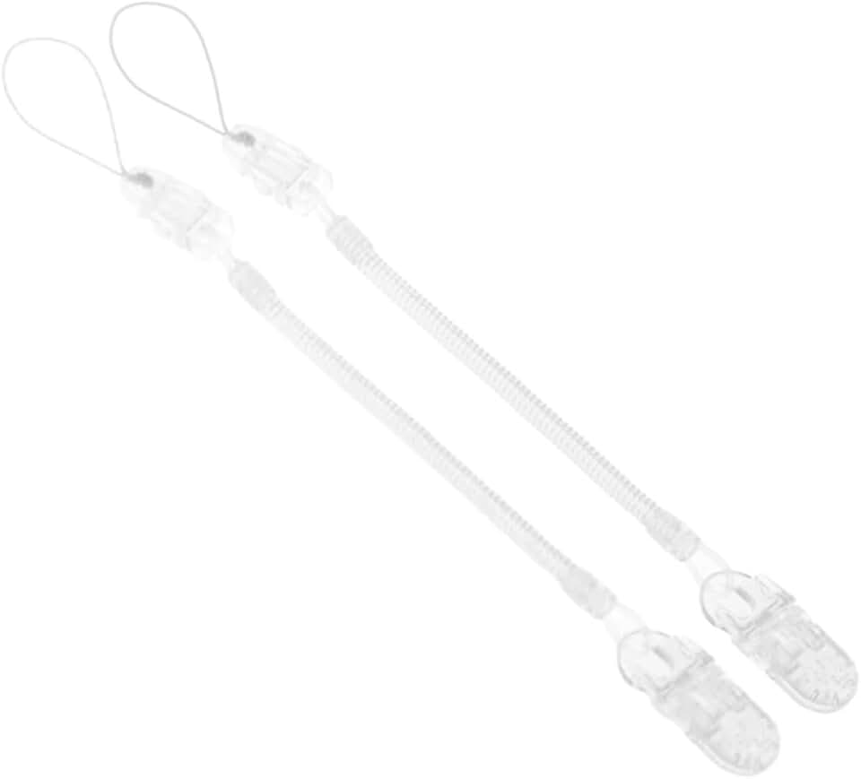 Kit 2 Prendedores de Chupeta Com Mola Bico Para Bebe (2 Transparentes)