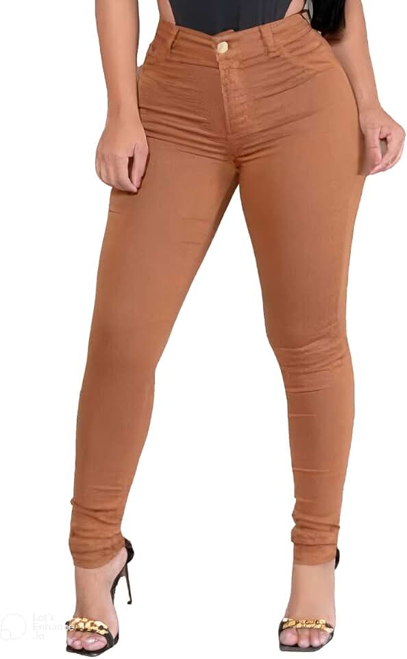 Calça Jeans Cintura Alta Feminina Modela Bumbum Com Elastano