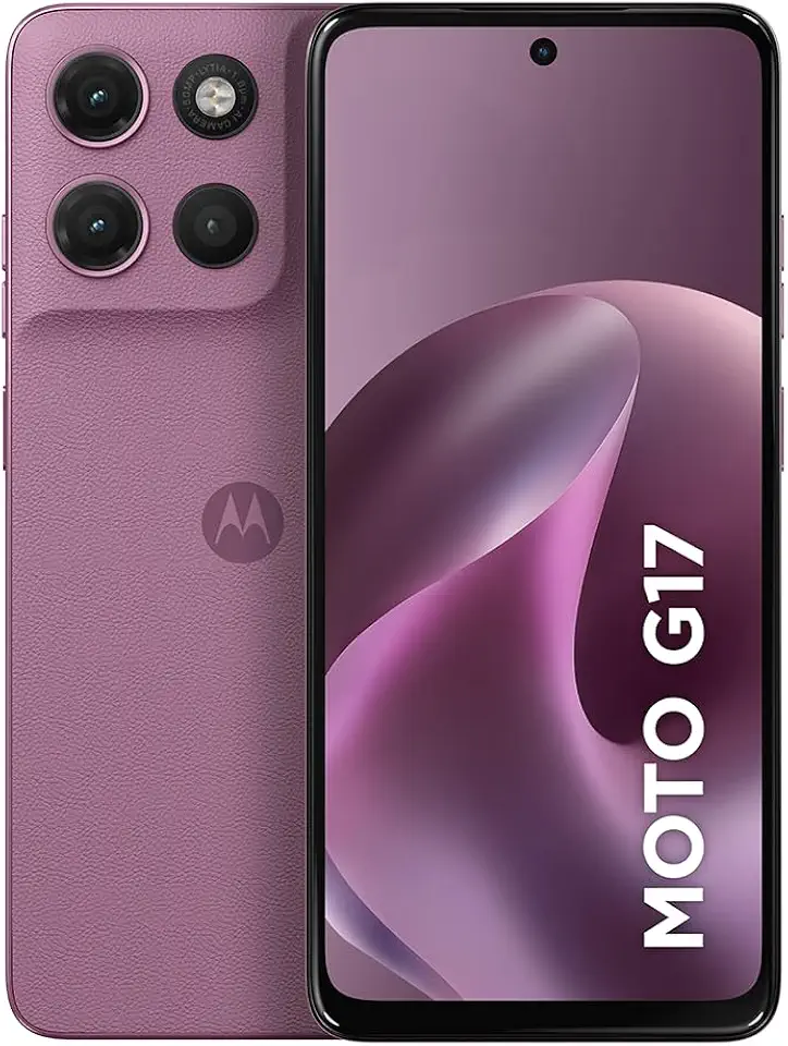 Smartphone Motorola Moto G17 4G - 128GB 12GB (4GB RAM + 8GB RAM Boost) camera 50MP Sony Lytia 600, tela FHD+ 60hz, bateria 5200 mAh - Rosa
