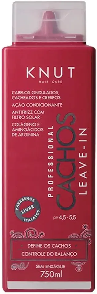 KNUT LEAVE-IN CACHOS – Creme Leave-in para Definição, Hidratação e Controle do Frizz em Cabelos Cacheados – 750 ml