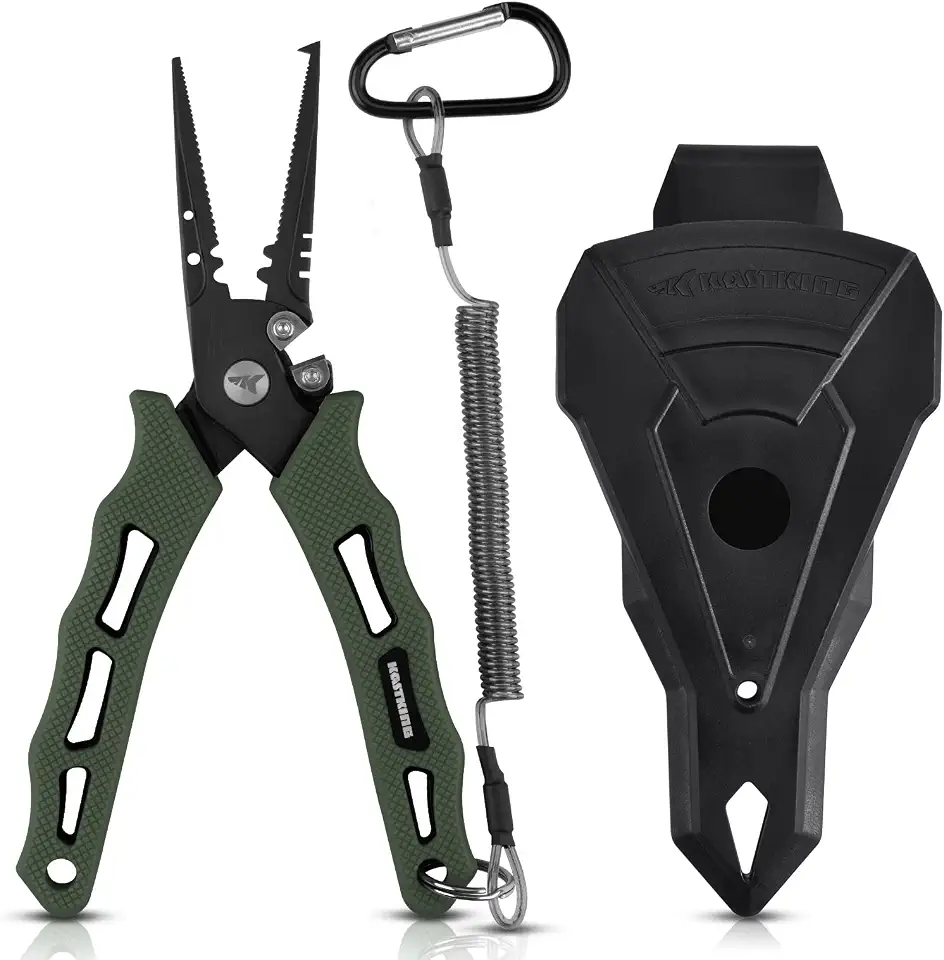 KastKing Cutthroat Alicate de pesca de 18 cm, resistente à água salgada, ferramentas de pesca de aço inoxidável 420, cabo de borracha confortável e antiderrapante, cortador de linha trançada,