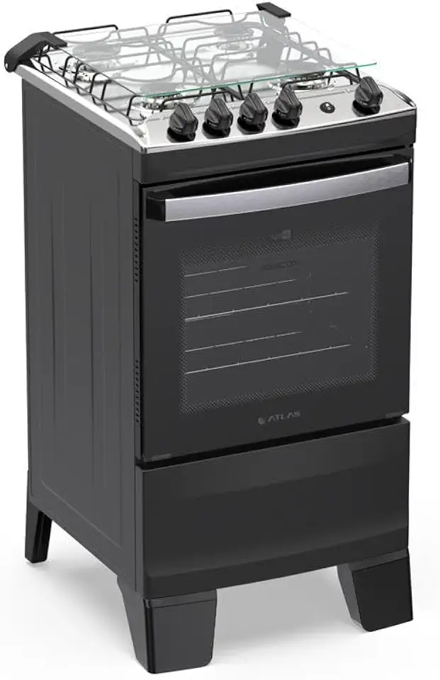 Fogão 4 Bocas Atlas Agile Up com Mesa de Inox a Gás Bivolt