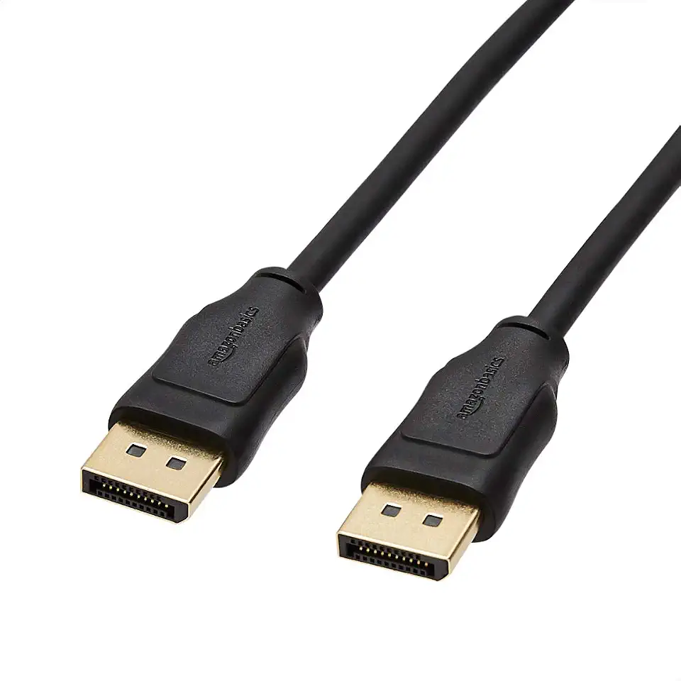 AmazonBasics Cabo adaptador DisplayPort para DisplayPort HD, Embalagem com 1, Preto, 1.83 M