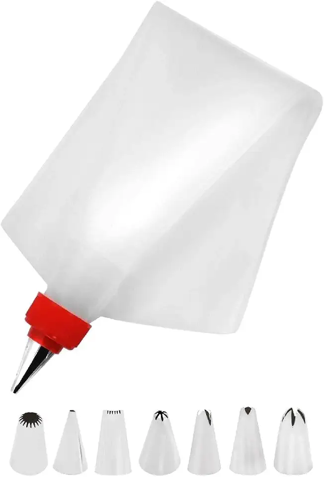 Tuut, Linha Confeitaria, Jogo com 7 Bicos para Confeirar em Inox e Saco de Glacê 35cm