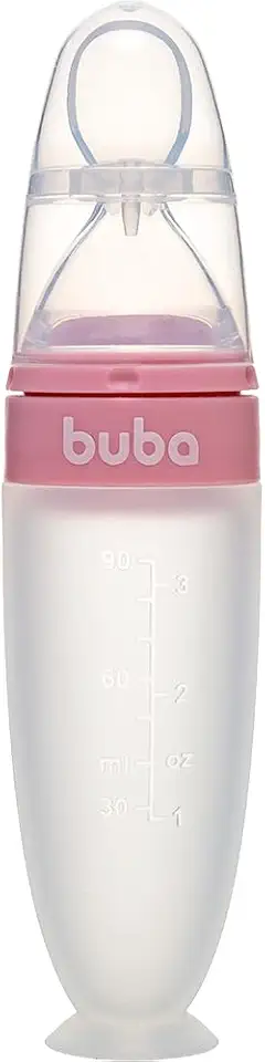 Buba, Colher Dosadora Em Silicone Com Ventosa Rosa
