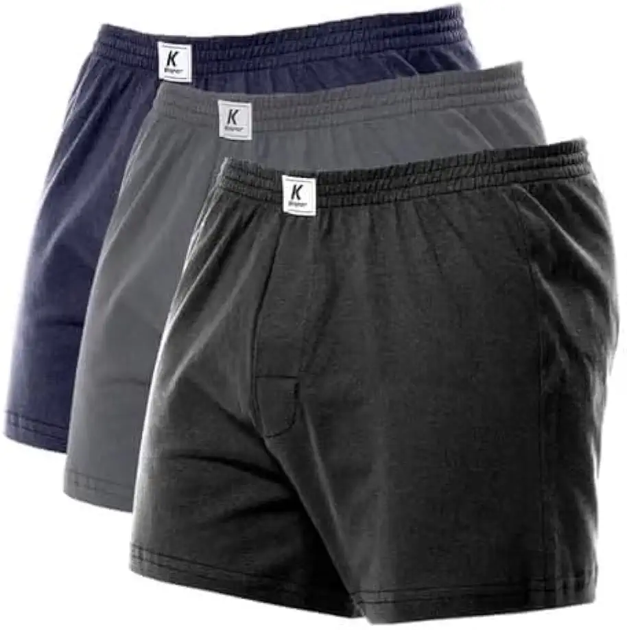 Kit 3 Cuecas Samba Canção Masculina, 100% Algodão, com Abertura Frontal Keeper