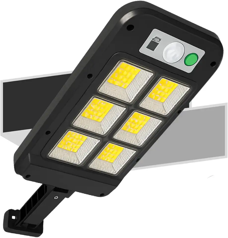 Luminária Solar Refletor Poste Super Potente Premium Led Sensor de Presença 3 Modos de Iluminação Controle Remoto Prova D'agua 8 Janelas