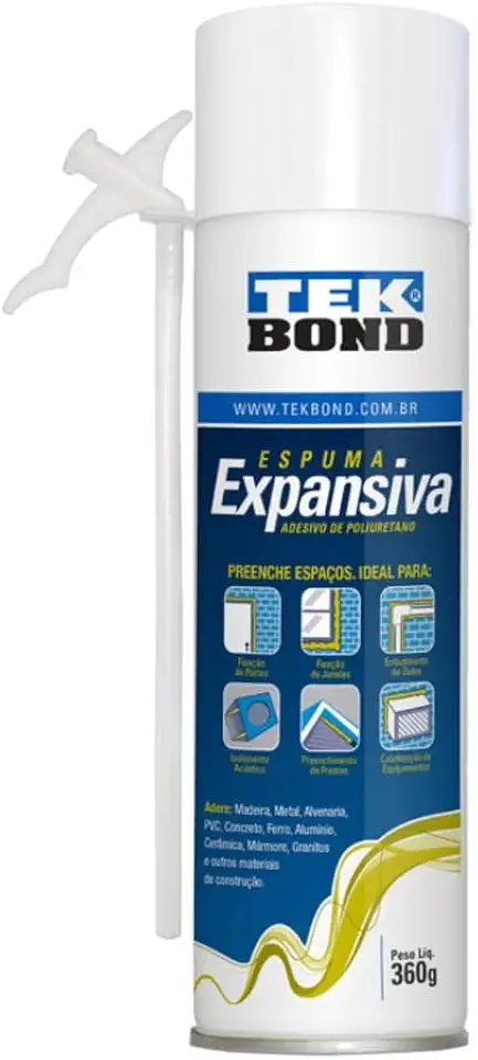 Adesivo Espuma Expansiva de Poliuretano 360g - TEKBOND ESPUMAEXPPU-360
