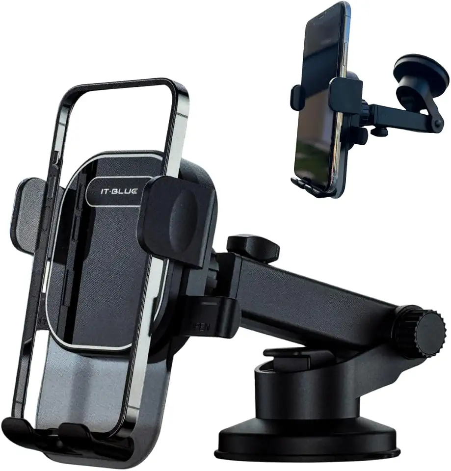 Suporte Celular para Carro, 360°, Antivibração, Antiqueda, Fixação Firme no Vidro e Painel Veicular Automotivo Universal, Compativel com todos os Celulares Apple iPhone Samsung Galaxy - Premium