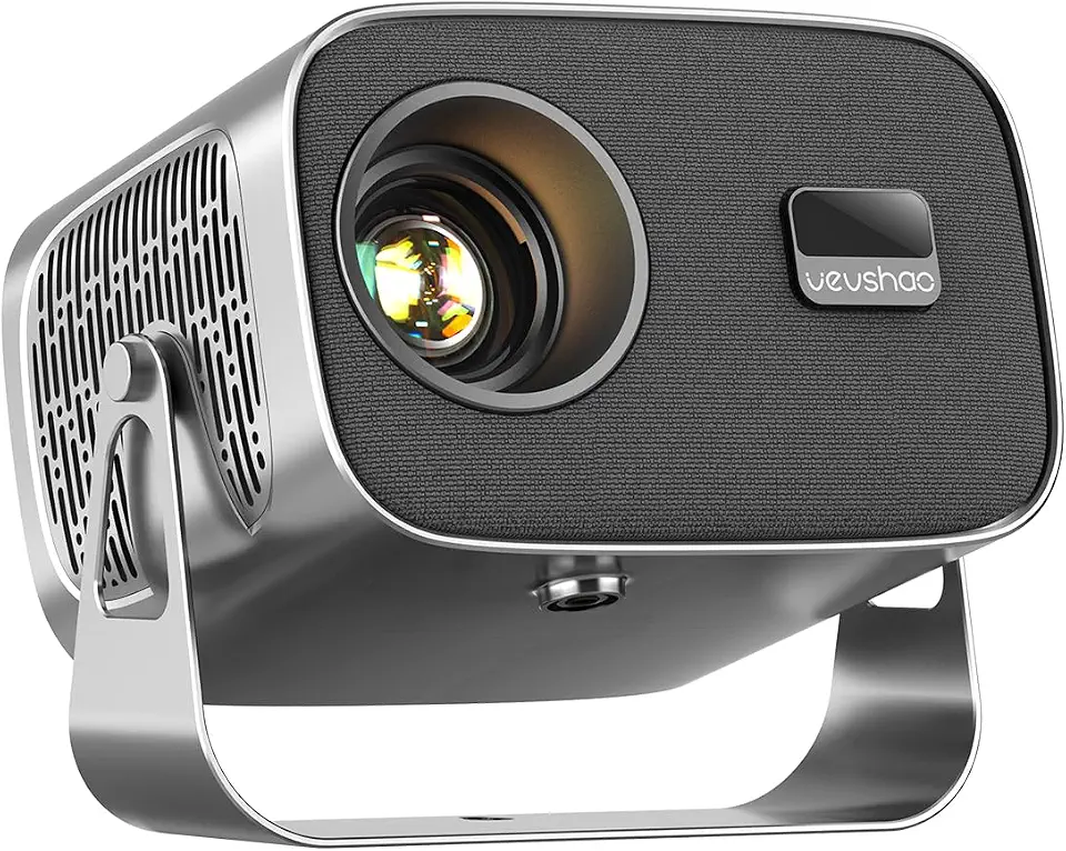 VEVSHAO A12 Mini projetor 4K 1080P portátil Full HD projetor portátil,Foco Automático,Android 11.0,Proteção Ocular com Rotação de 360°,Correção Eletrônica de Distorção Trapezoidal,Presente requintado