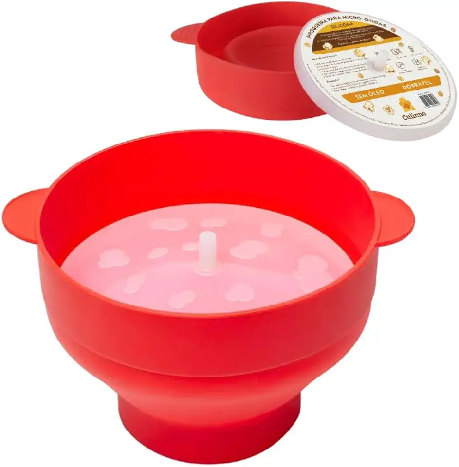Pipoqueira em Silicone p/Micro-ondas – Vermelha – Culinná