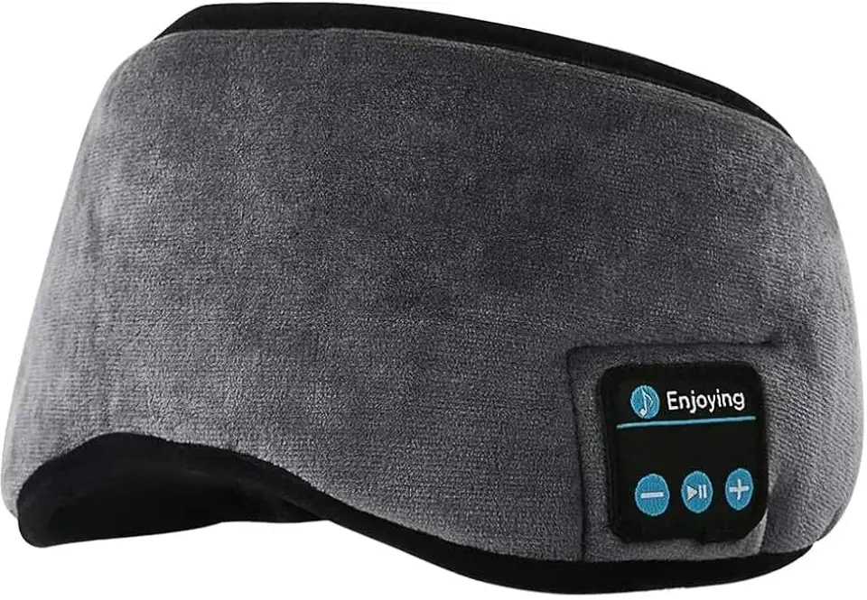 Máscara de Dormir Bluetooth com Fones de Ouvido Integrados - Tapa Olho para Sono Tranquilo e Relaxante sem Fios (Cinza)