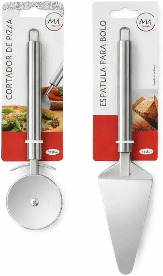 Cortador de Pizza Profissional + Espátula para Bolo em Aço Inox – Kit 2 em 1 Resistente, Fácil de Limpar e Ideal para Cozinha