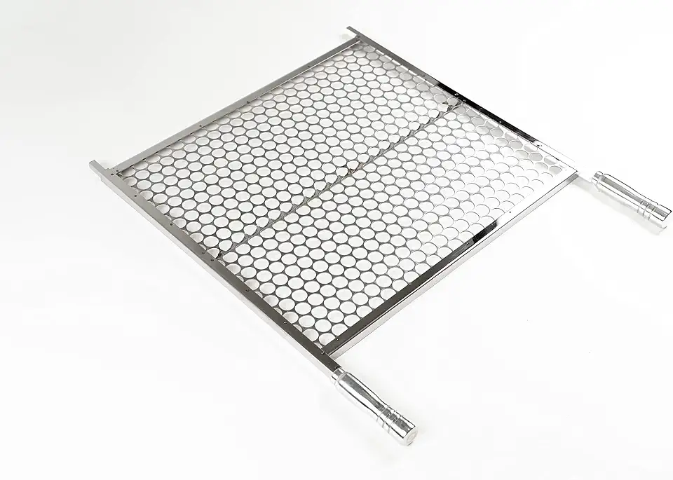 GRELHA INOX MOEDA COM REFORÇO CHURRASCO 50X50cm, 55X50cm, 60X50cm ou 65x50cm VIP INOX (50x50)