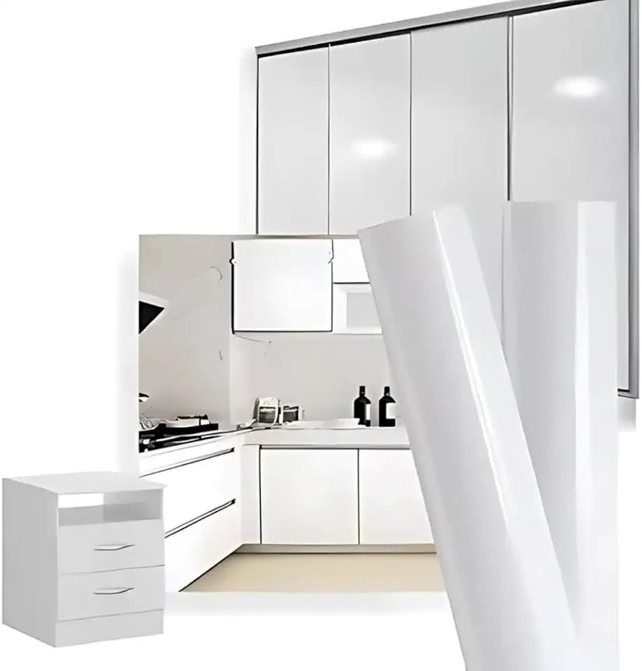 Adesivo Vinil Branco Impermeável Lavável P/Envelopamento Móveis Geladeira Fogão Mesa 5m x 50cm