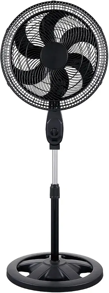 HEPTA WORLD Ventilador de Coluna 43cm, 5 Hélices, 3 Velocidades, Função Oscilante, Silencioso, Design Slim, Classe A Eficiência Energética para Casa e Escritório (Preto, 220V)