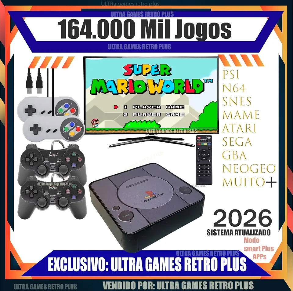 Video Game Retro Ultra + 164 Mil jogos + 4 Controles + Atualizado + Edição Especial