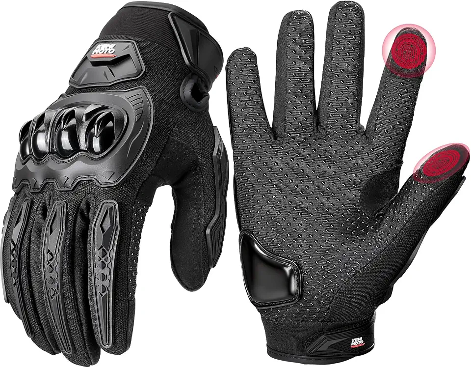 KEMIMOTO Luvas de motocicleta para homens/mulheres, luvas de motocicleta com tela sensível ao toque, antiderrapante, para motocicleta, equitação, corrida, ciclismo, motocicleta, ATV, UTV, motocross