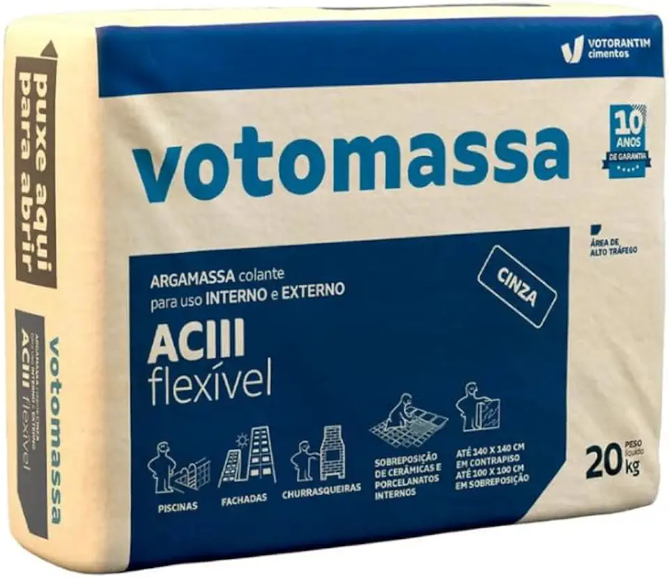 Argamassa Votomassa (ACIII) Flexível 20kg Cinza