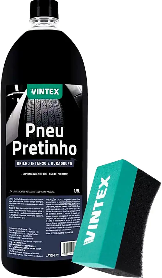 Pneu Pretinho 1,5l Vintex Aplicador Pretinho Selante Zacs ou Vintex