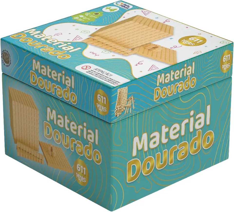 Pais & Filhos | Material Dourado Educativo | 611 Peças | Ensino de Matemática com Manipuláveis | Recurso Pedagógico para Professores, Pais e Crianças | Ensino Interativo
