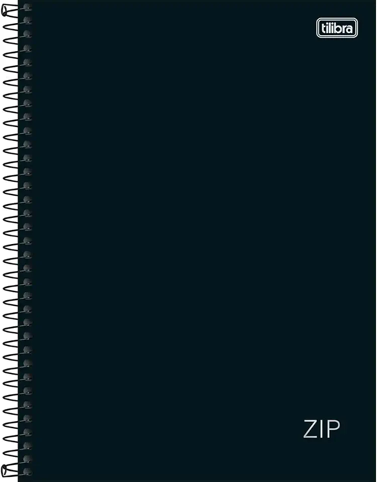 Tilibra - Caderno Espiral Capa Dura Universitário 16 Matérias Zip Preto 256 Folhas