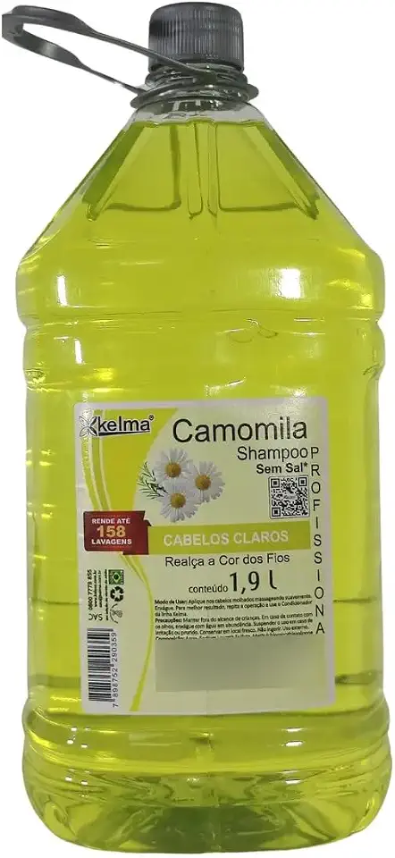 Kelma Shampoo de Camomila sem Sal 1,9 Litros Cabelos Claros Profissional
